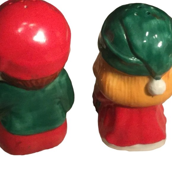 Vintage 1983 Avon Boy and Girl Elf Salt and Pepper Shakers Christmas Holiday - Picture 4 of 7